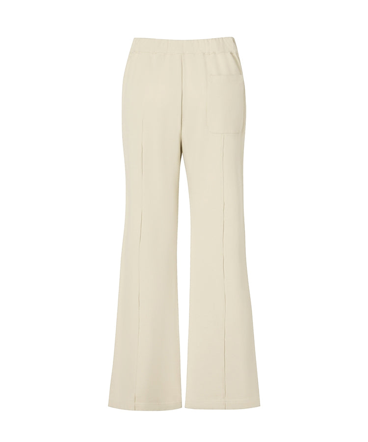 Front-seam Wide-leg Cotton-jersey Track Pants