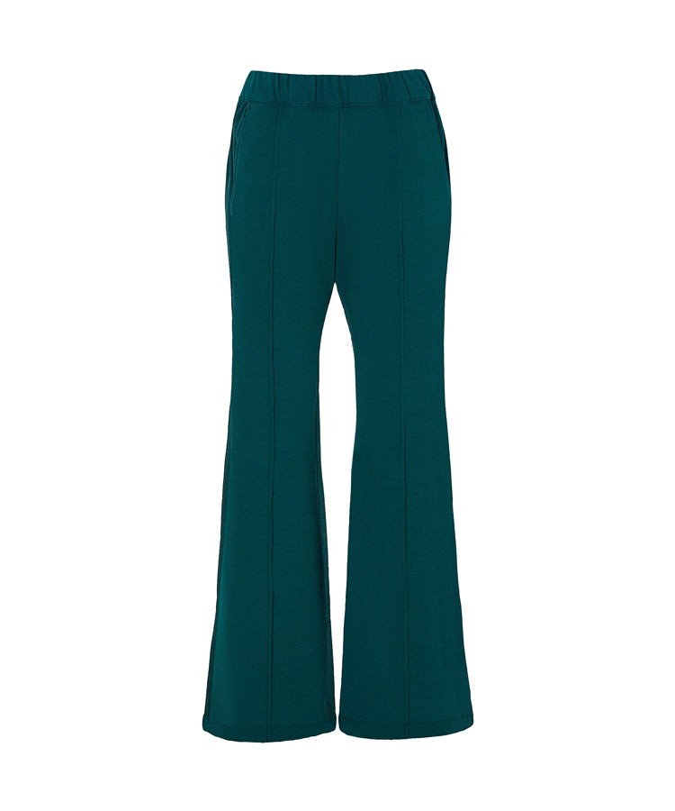 Front-seam Wide-leg Cotton-jersey Track Pants