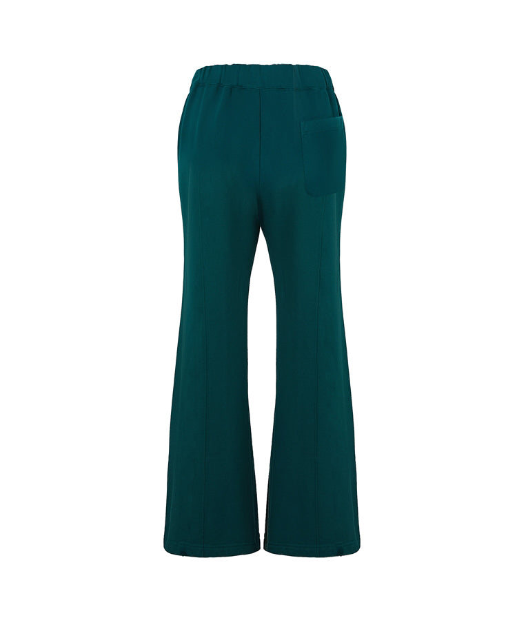 Front-seam Wide-leg Cotton-jersey Track Pants