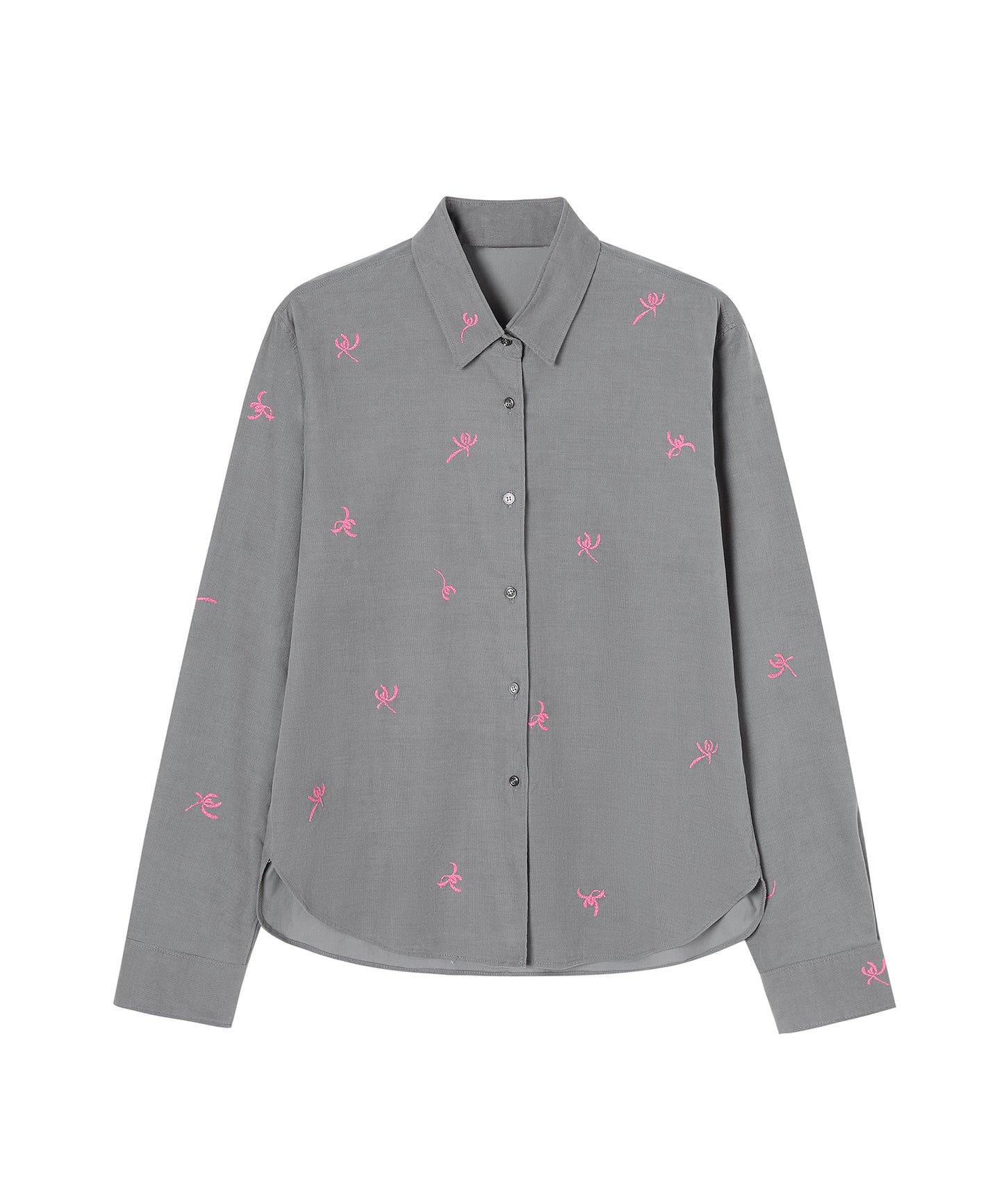 Floral-embroidered Superfine Corduroy Shirt