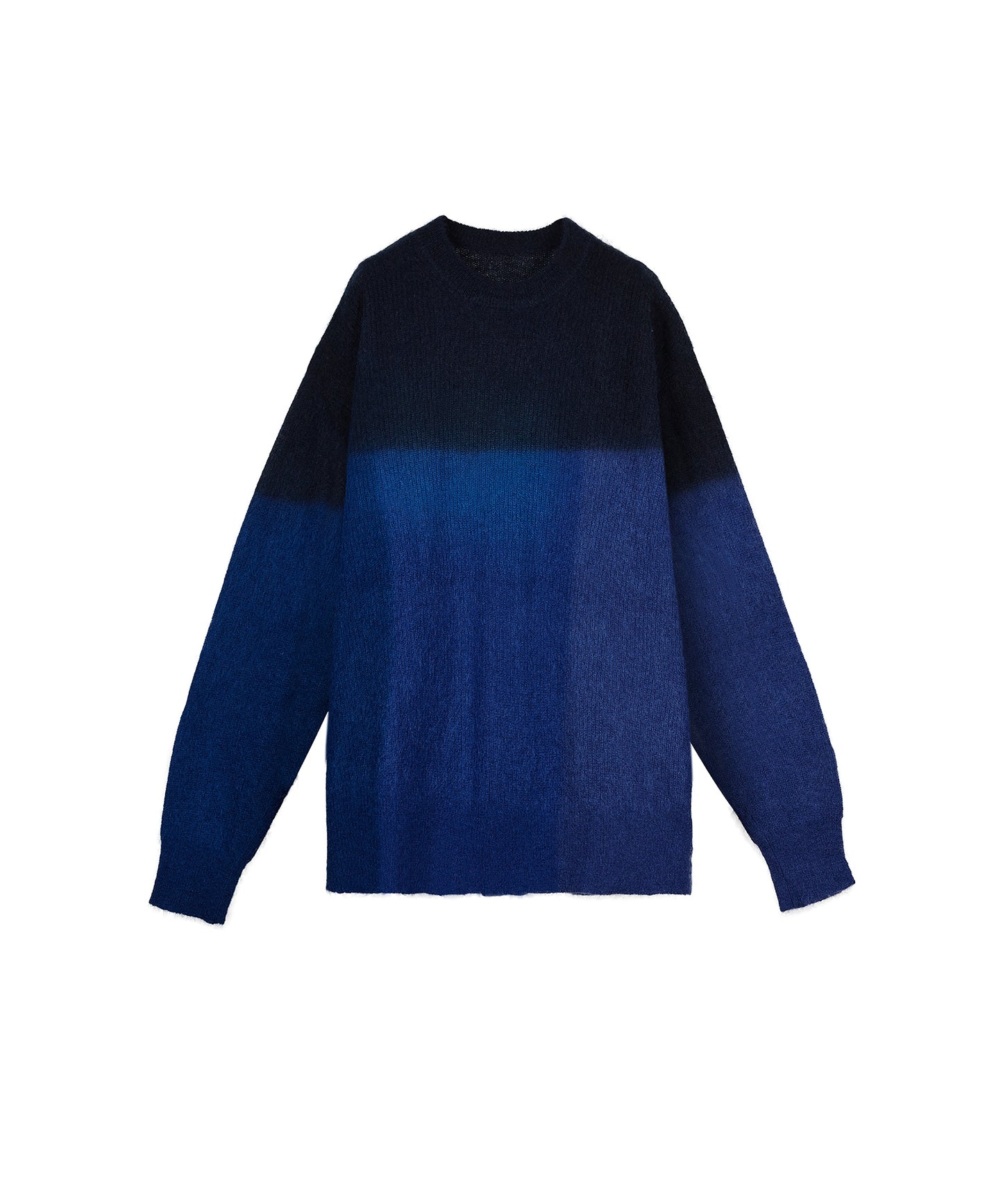 Hanging Dyed Color-block Wool-blend Sweater