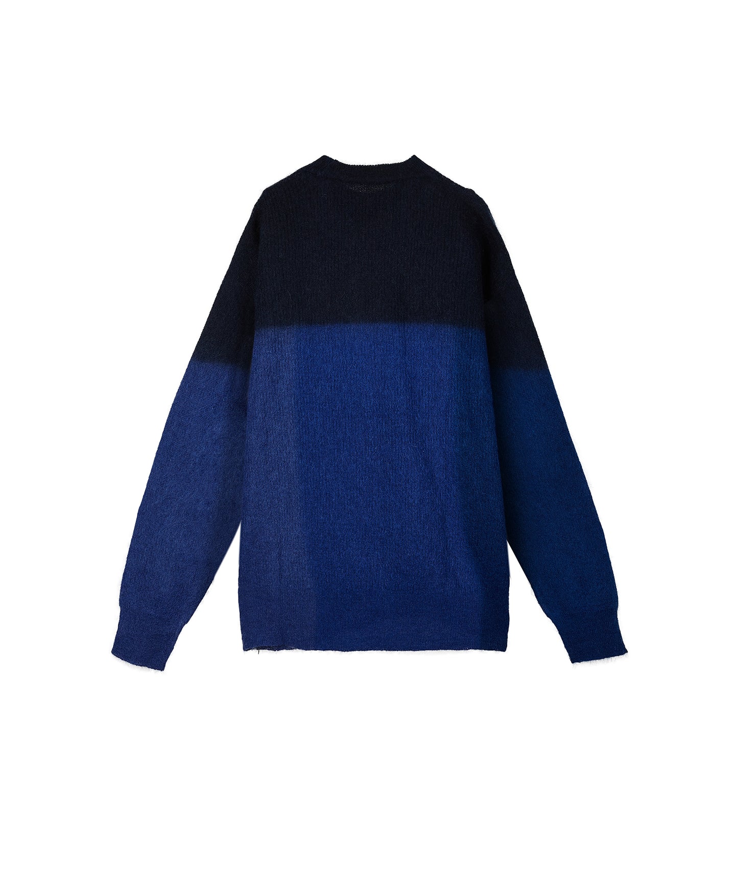 Hanging Dyed Color-block Wool-blend Sweater