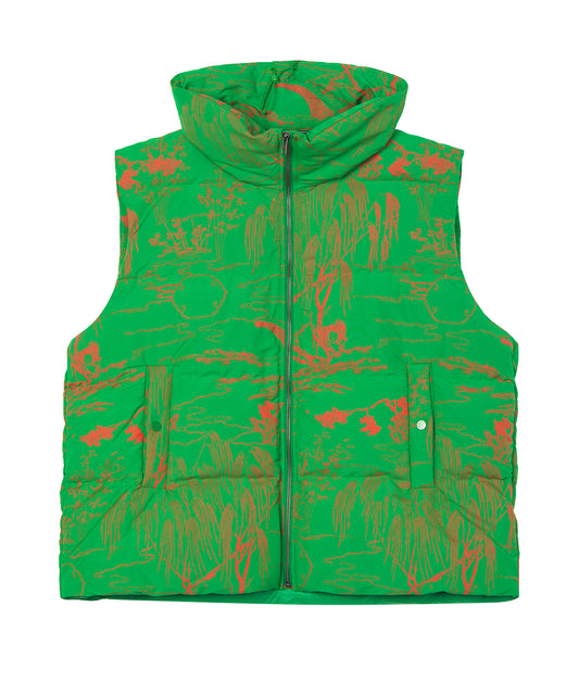 Small Bridges & Flowing Water Lines Quilted Down Vest