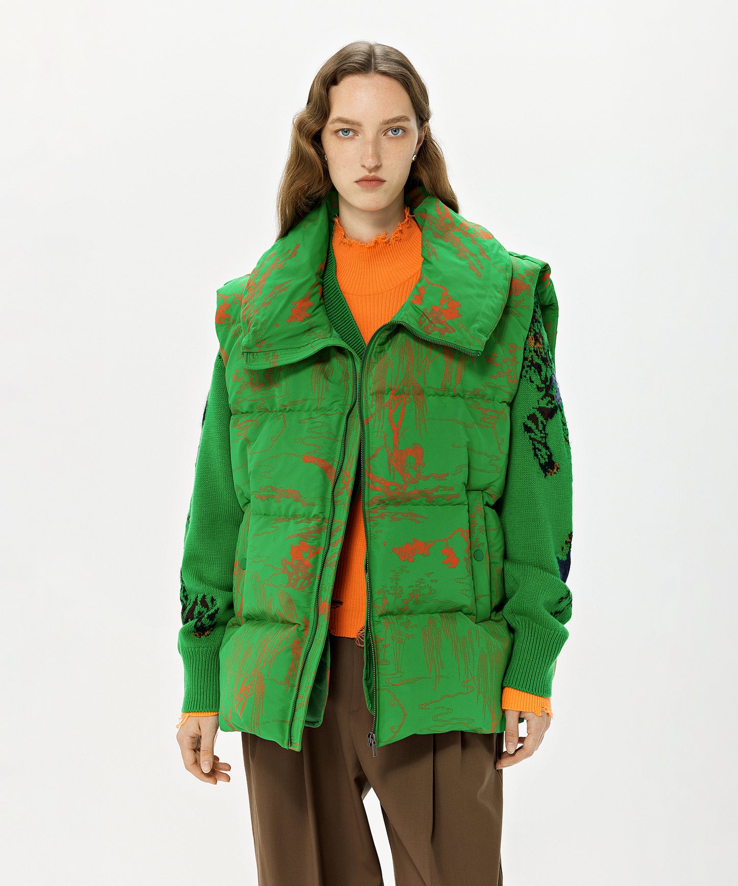 Small Bridges & Flowing Water Lines Quilted Down Vest