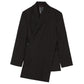Draped Oblique-cut Asymmetric Wool-blend Jacket