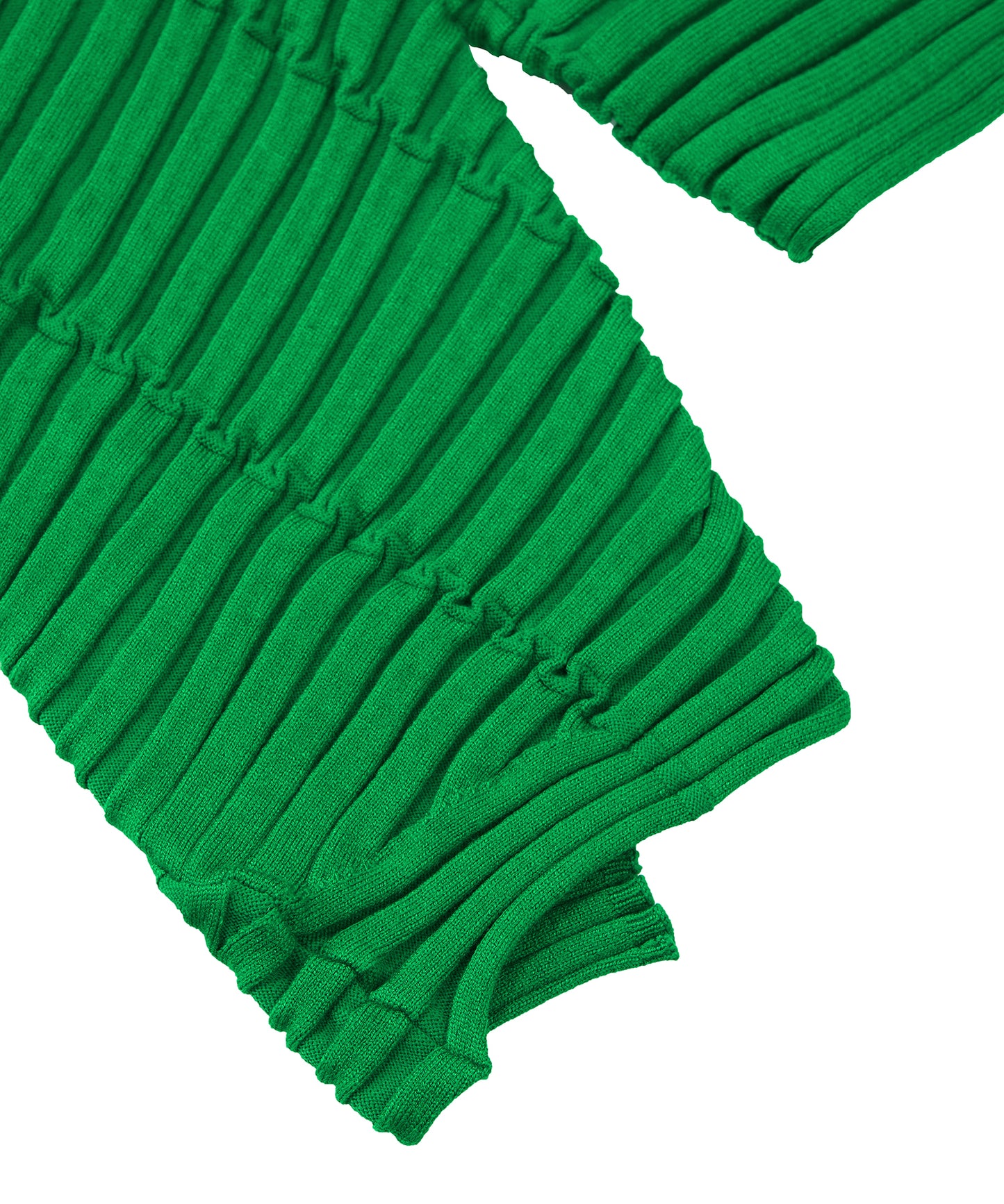 Asymmetric 3D Pleated Stretch Polyester Cardigan