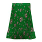 Scattered Oriental Floral-pattern Pleated Polyester Midi Skirt