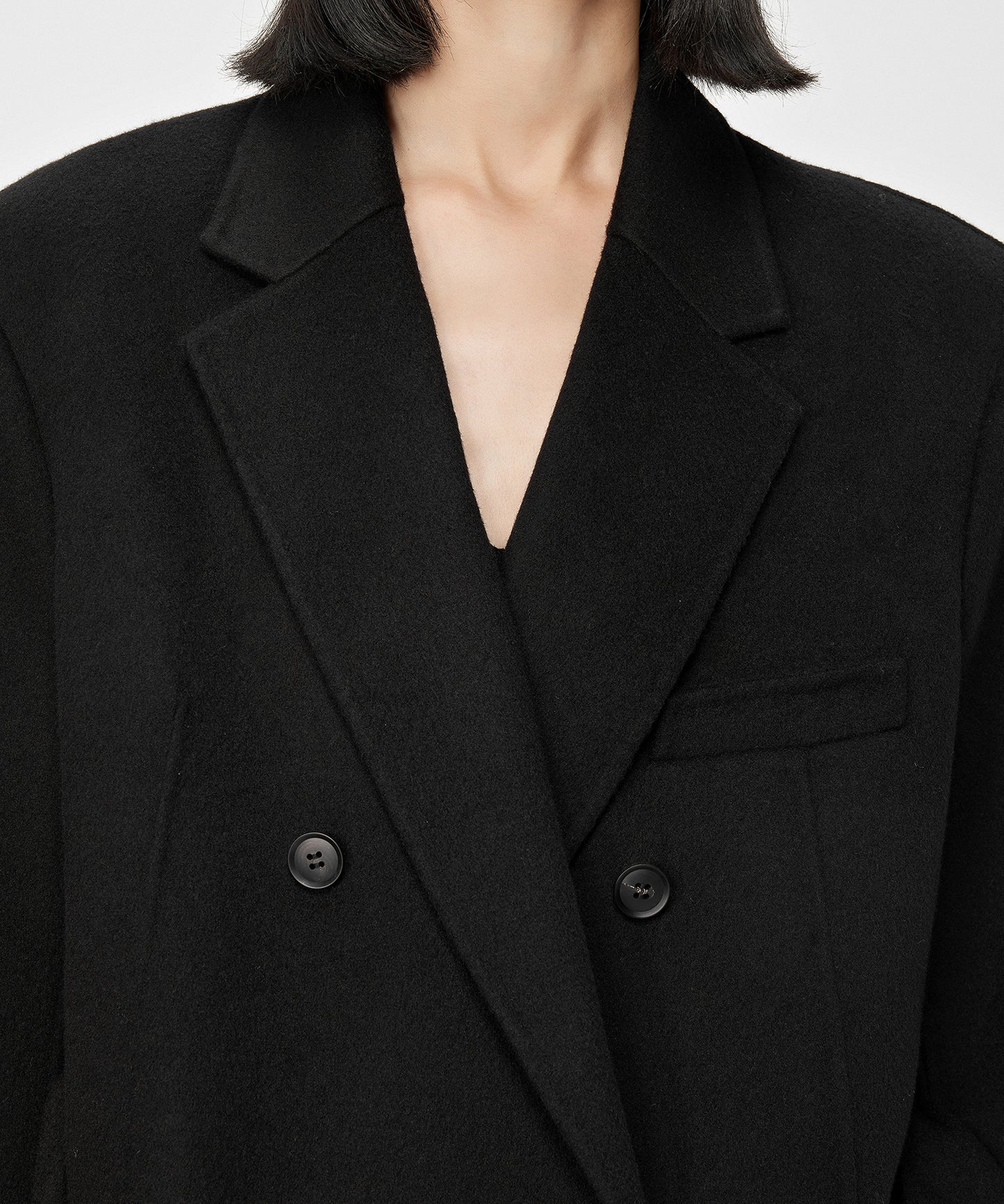 Short-sleeved Belted Wool-blend Jacket
