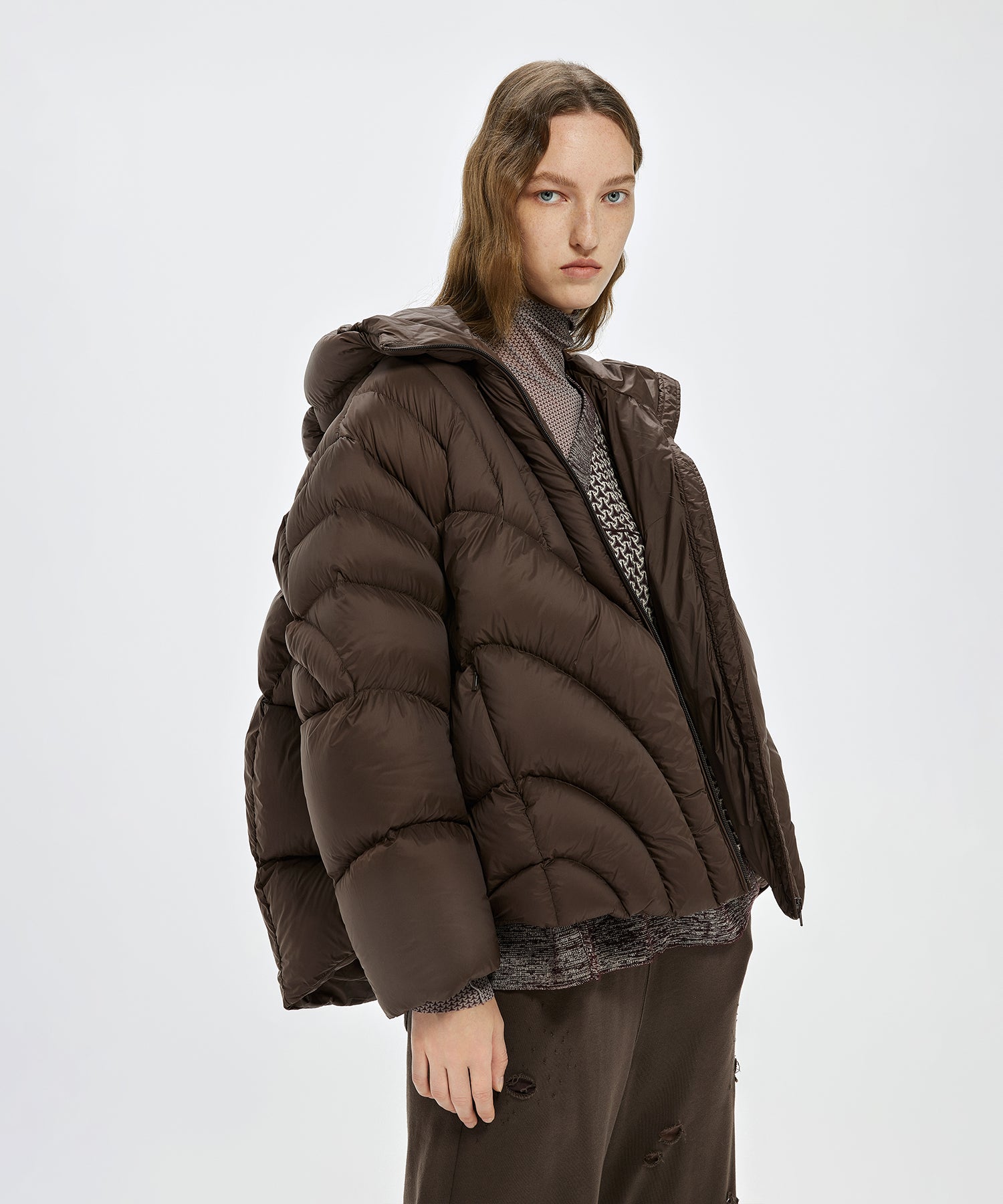 Quilted shell hot sale down jacket