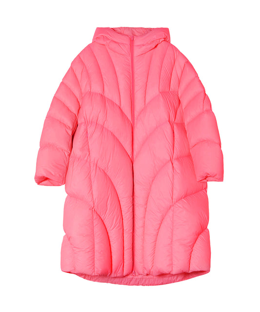Curve Quilted Shell Down Hooded Coat