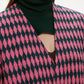 Vague Diamond-patten V-neck Wool-blend Jacket