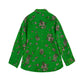 Scattered Oriental Floral-pattern Wool Shirt Jacket