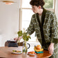 HOME Botanical-pattern Kimono-style Polyester-fleece Robe