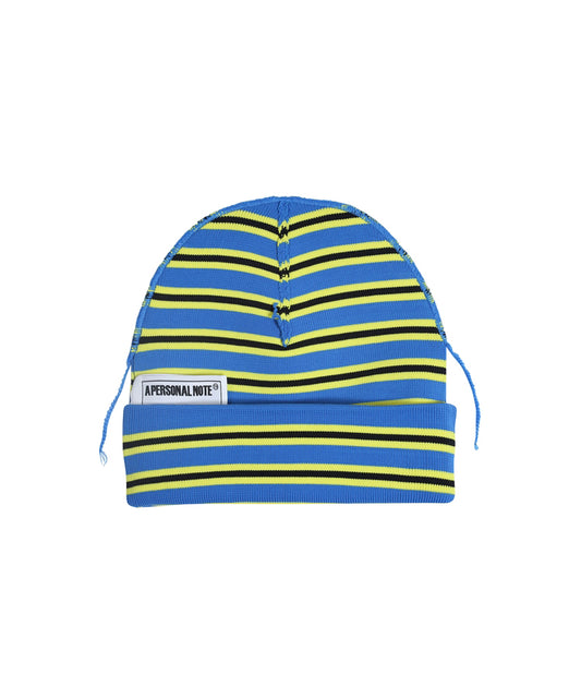 APN Logo-patch Striped Falling Yarn Polyester Beanie Hat