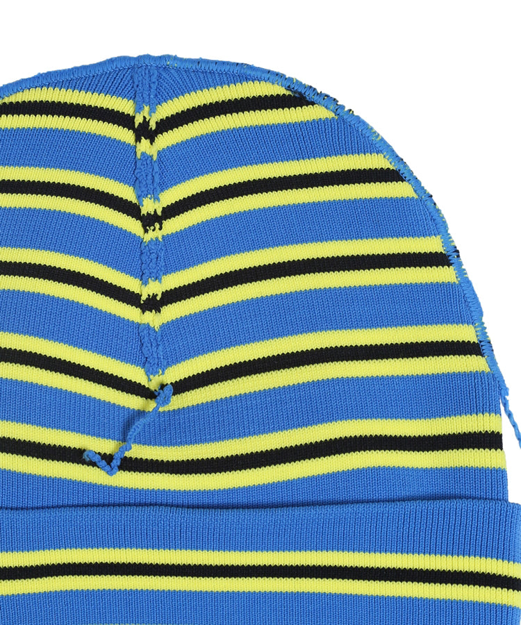 APN Logo-patch Striped Falling Yarn Polyester Beanie Hat