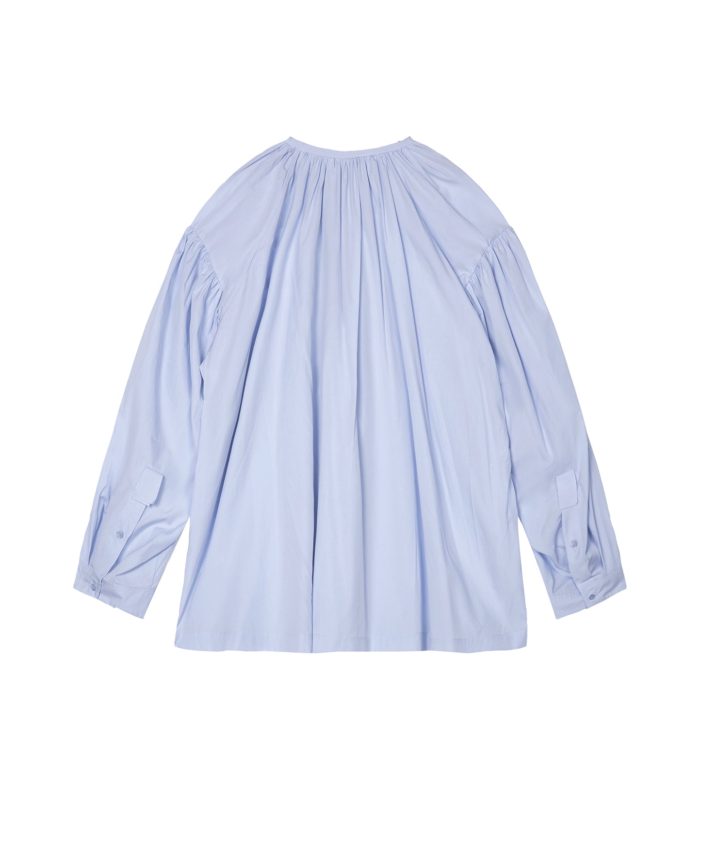 Smocked Pleated Cotton-poplin Shirt