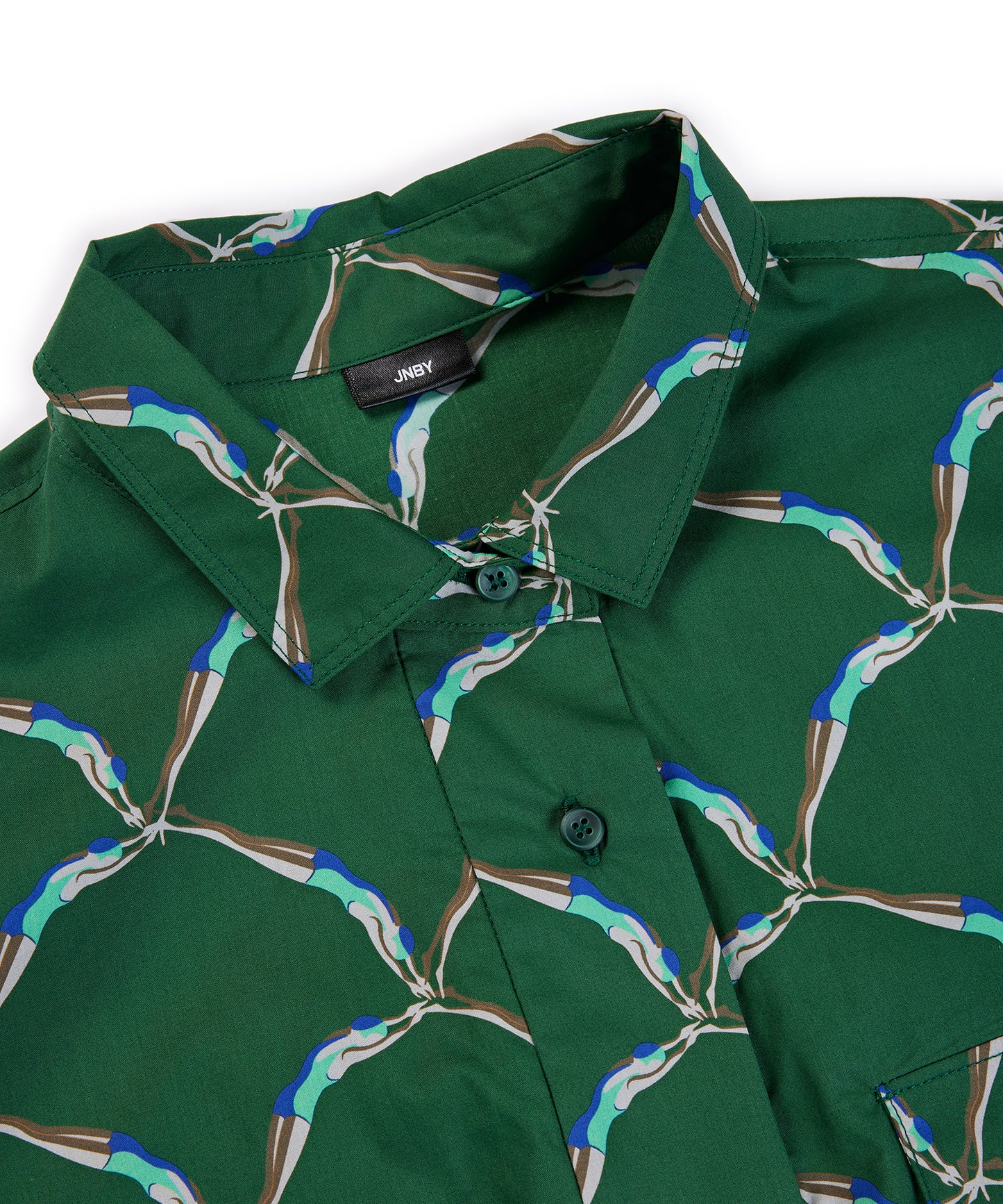 Diving Diamond Plaid-print Cotton Skipper Shirt