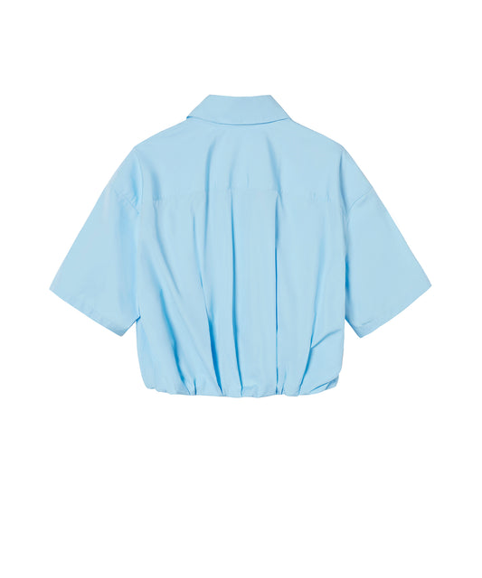 Asymmetric Short-sleeved Cotton Shirt