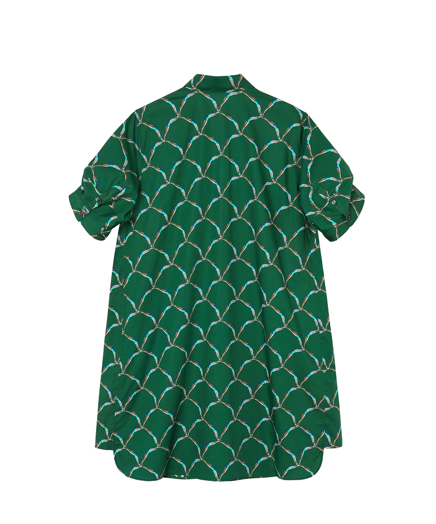 Diving Diamond Plaid-print Cotton Shirt Dress