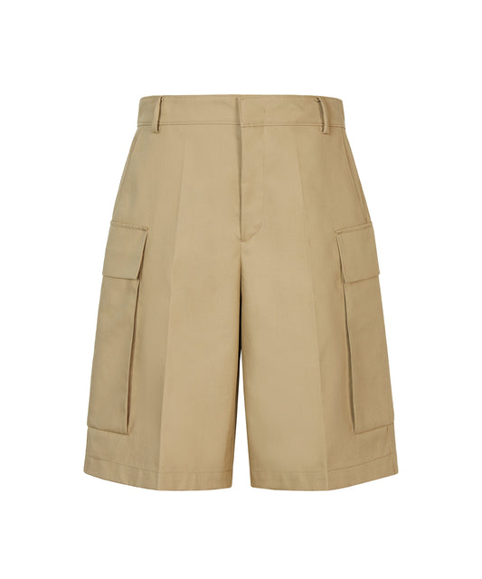 Flap-pocket Cotton Utility Bermuda Shorts