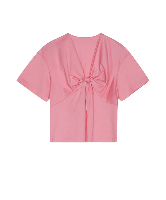 Bow-shaped Cotton-jersey T-shirt