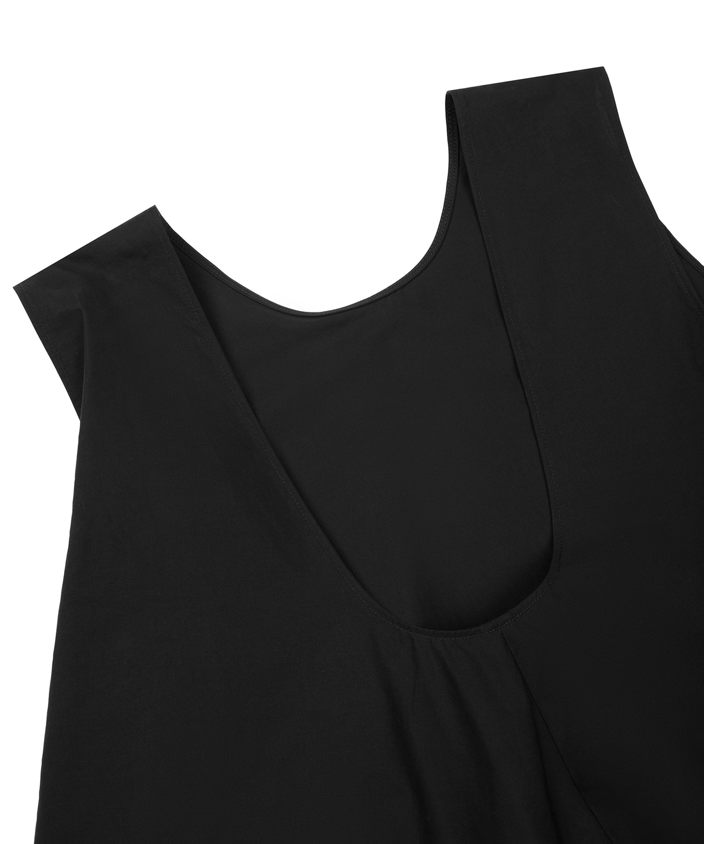 U-neck Asymmetric-hem Cotton Dress