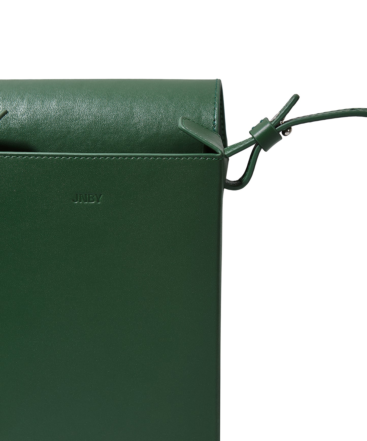 Flap-front Rectangular Leather Shoulder Bag
