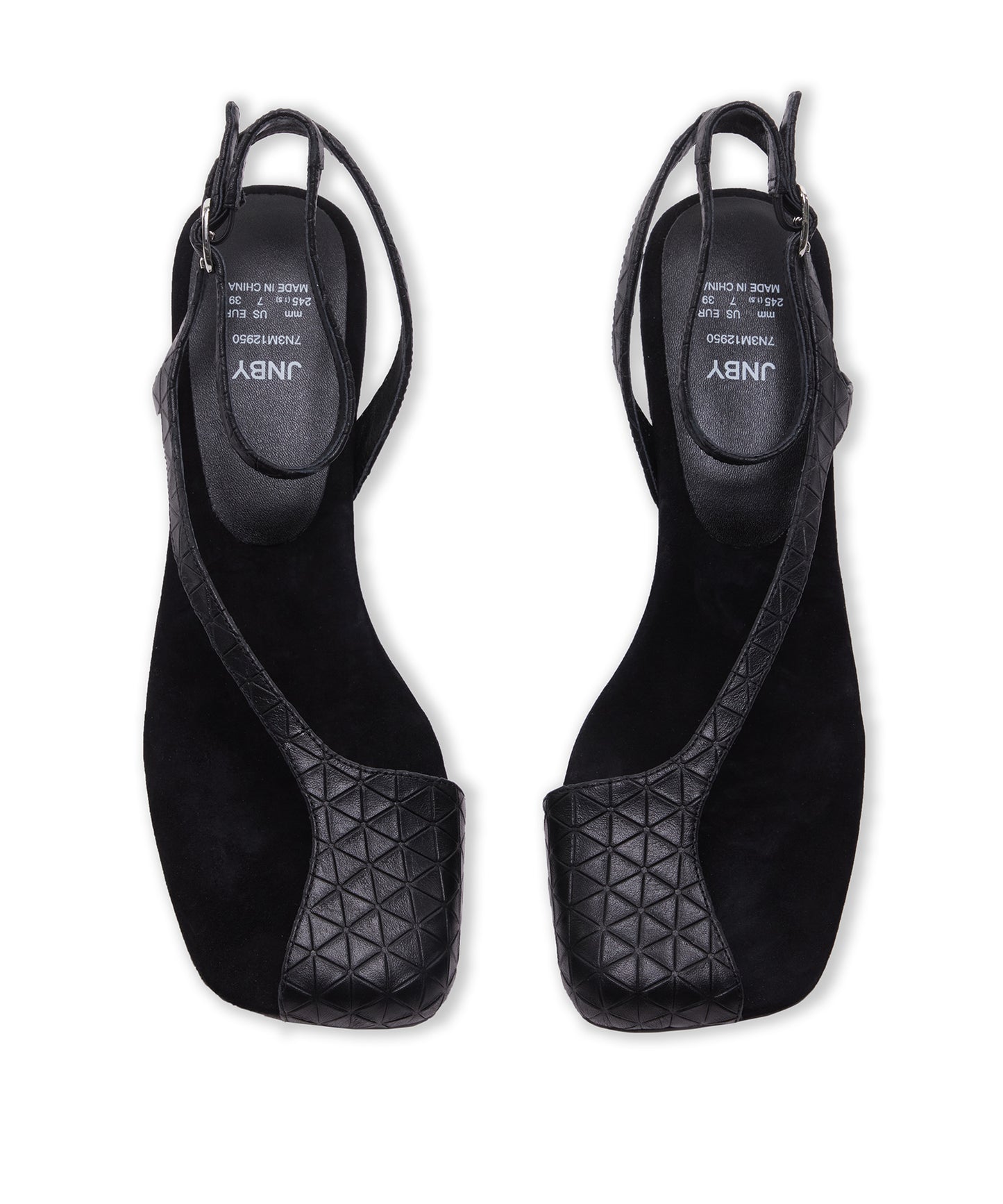 Triangle-embossed Big Toe-covered Sandals