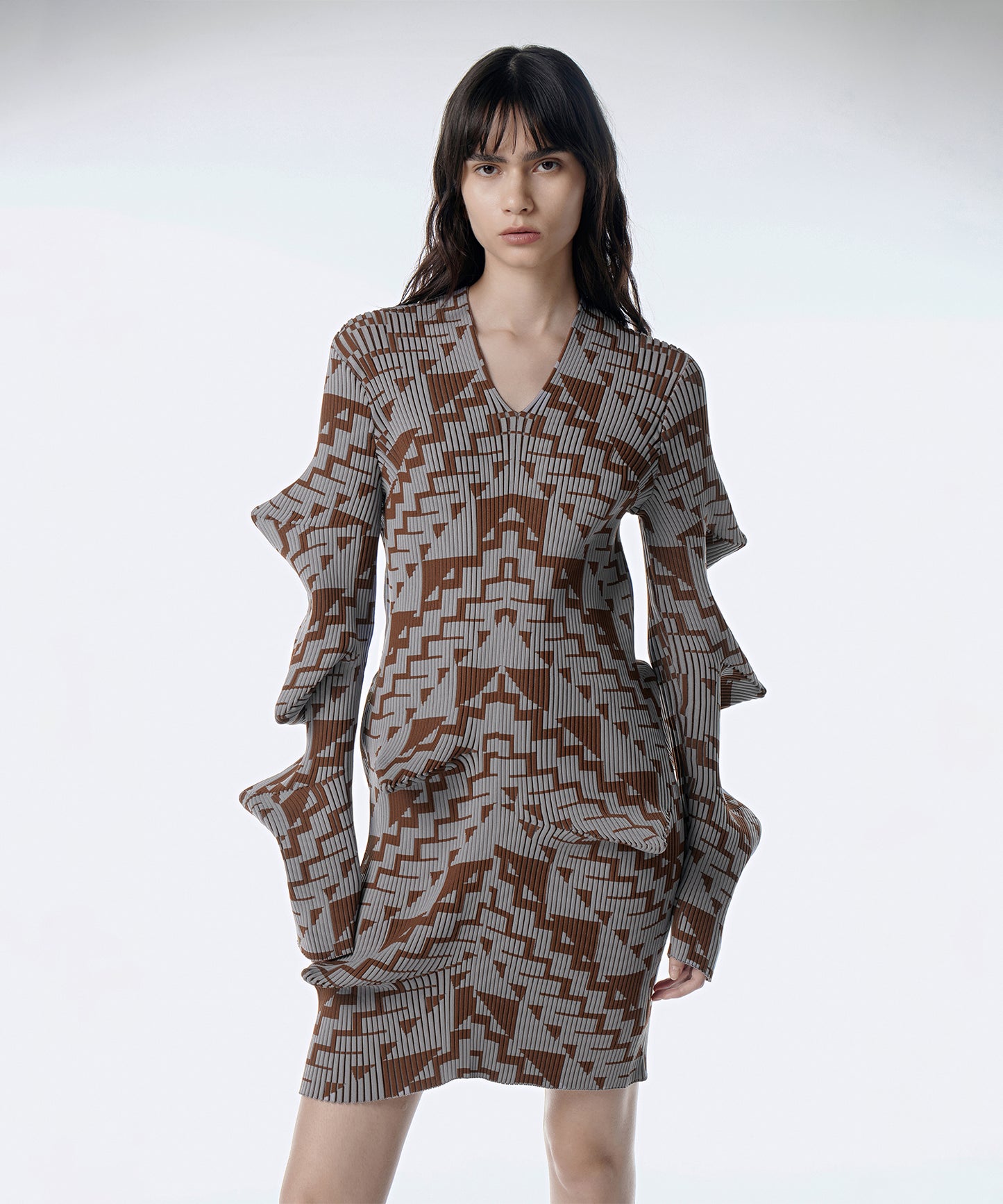 African Geometric 3D Polyester Dress
