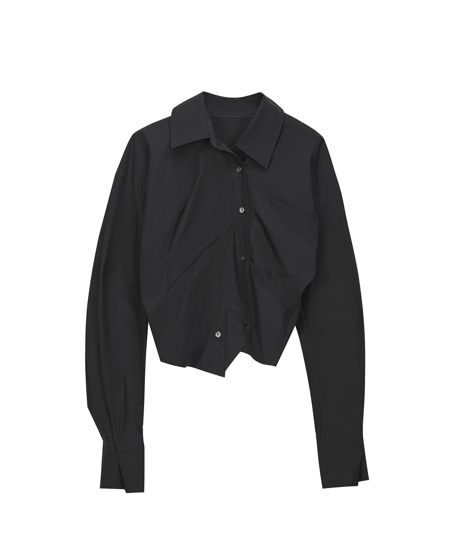 Deconstructed Cropped Cotton-poplin Shirt – JNBY ONLINE STORE