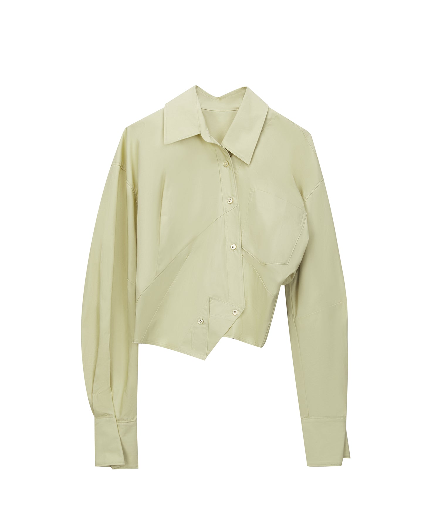 Deconstructed Cropped Cotton-poplin Shirt – JNBY ONLINE STORE