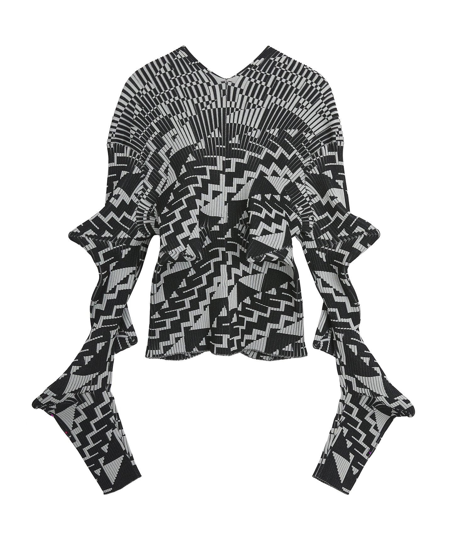 African Geometric 3D Polyester Cardigan