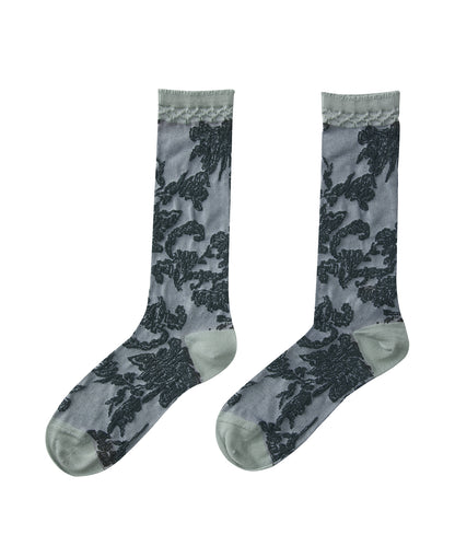 Botanical-jacquard Stretch-cotton Socks
