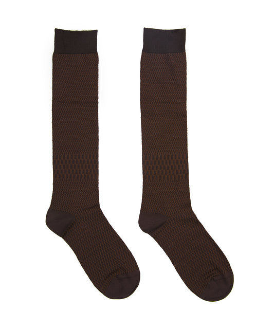 Geometric-jacquard Cotton-blend Socks