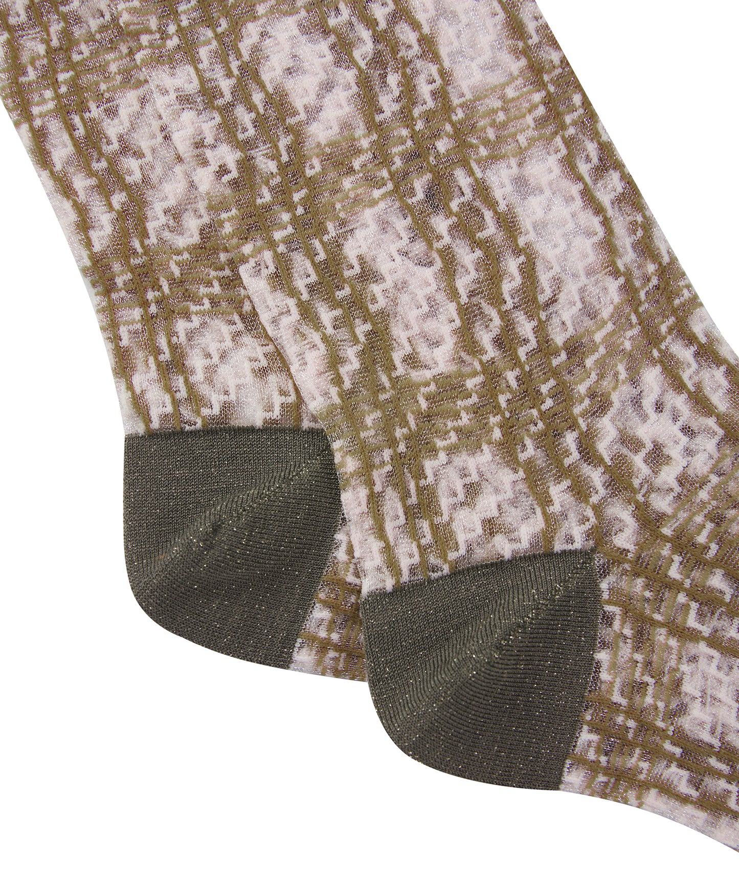 Plaid-jacquard Nylon Socks