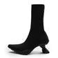 Pointed-toe Knit Ankle Boots