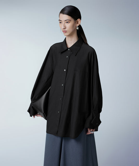 Tucked-sleeve Oversized Shirt