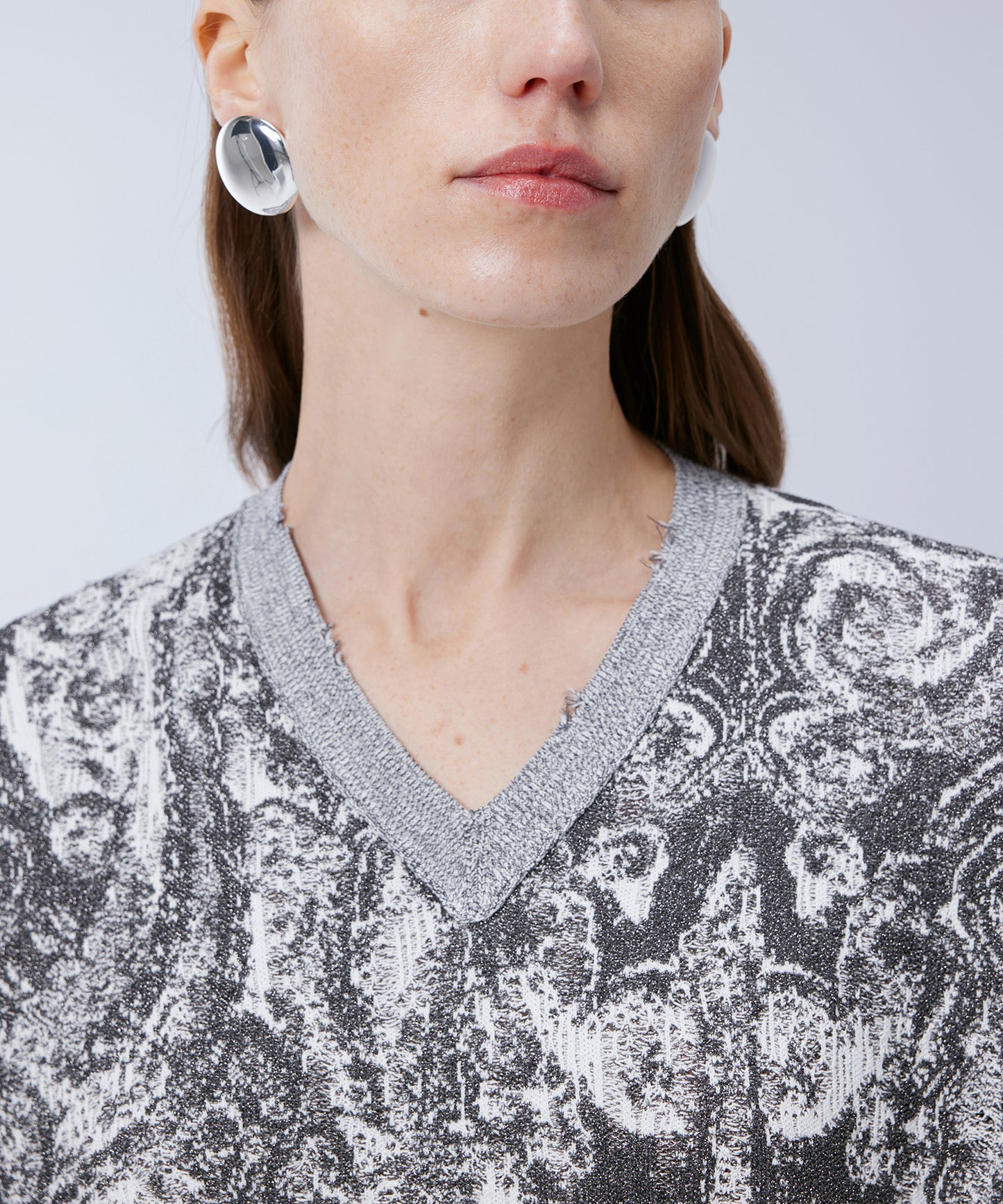 Miao Silver Jewelry V-neck Sweater