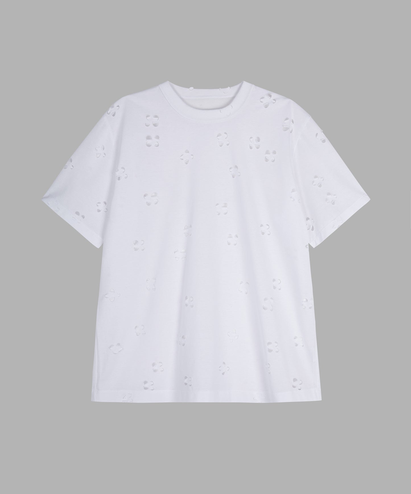 Laser-cut Floral Hollow T-Shirt