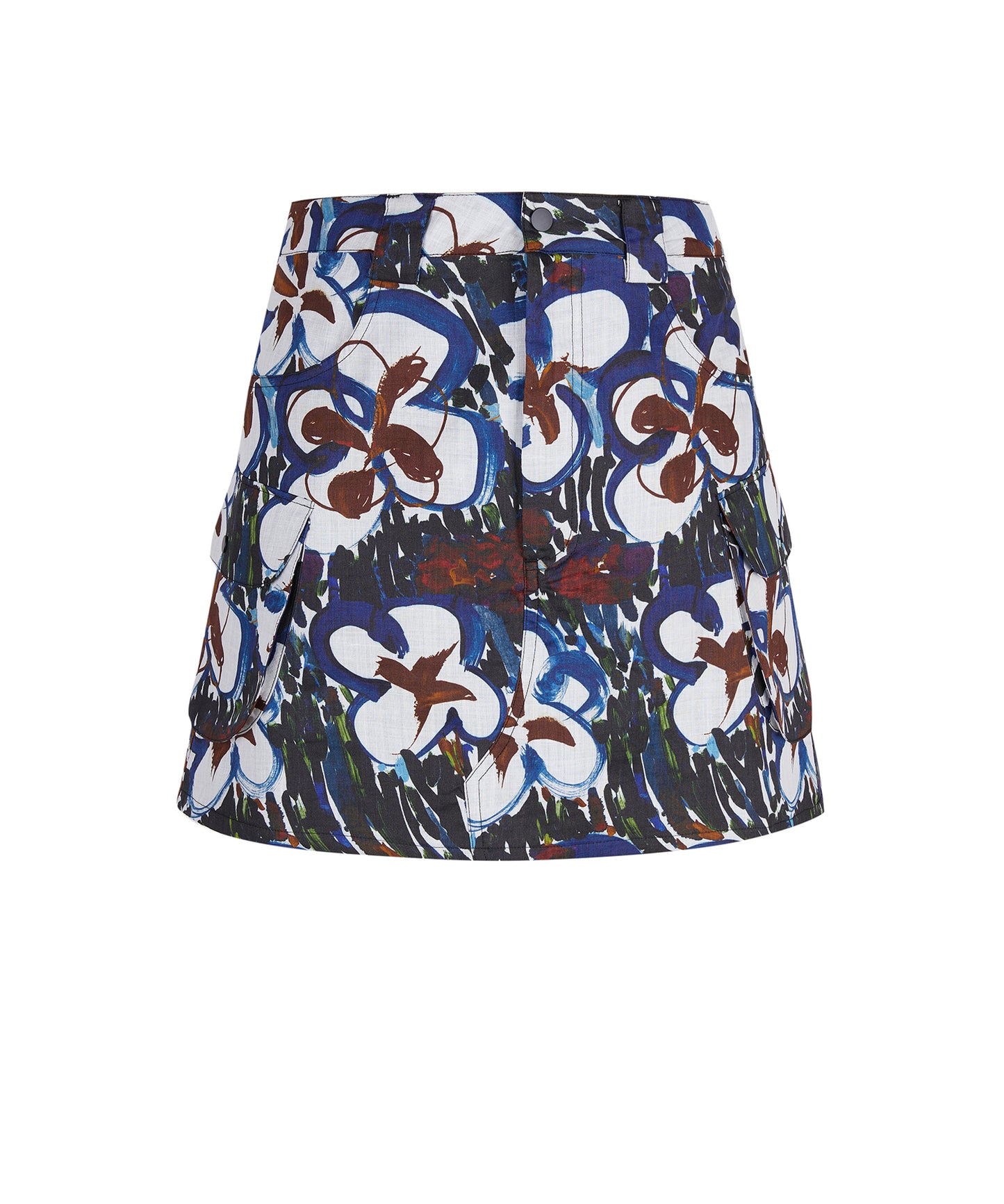 Abstract Graffiti Floral Workwear Skirt