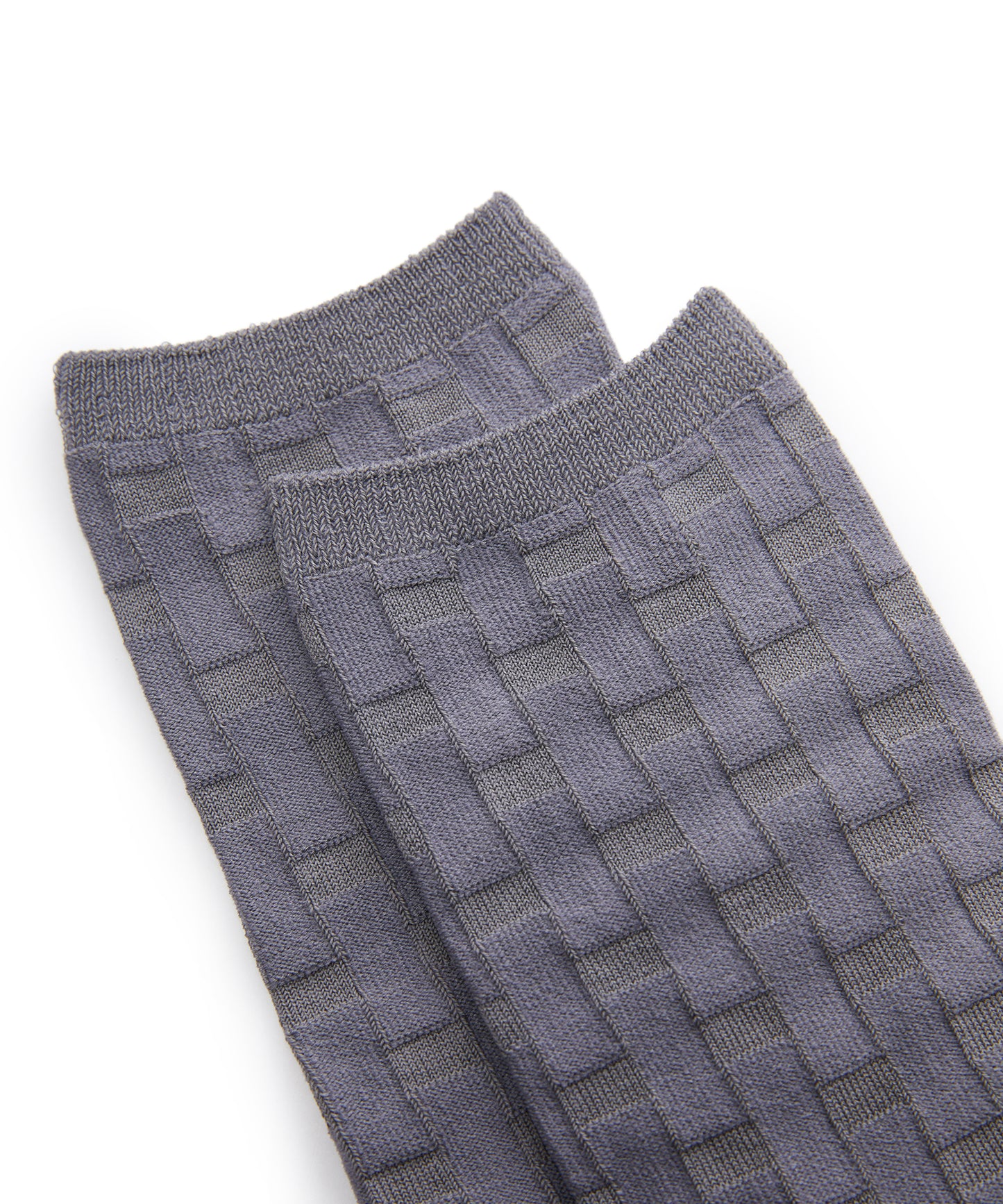 Asymmetrical Checkered Jacquard Socks