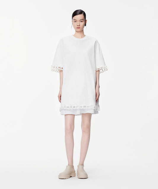 Corded Oversized T-shirt Mini Dress