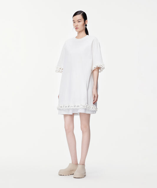 Corded Oversized T-shirt Mini Dress