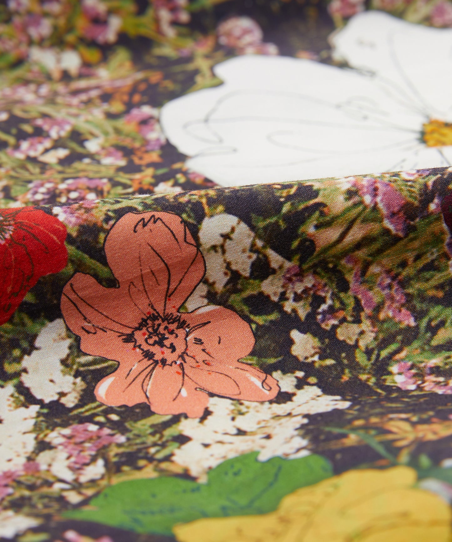 Asymmetric Hand Painted Floral-print Dress
