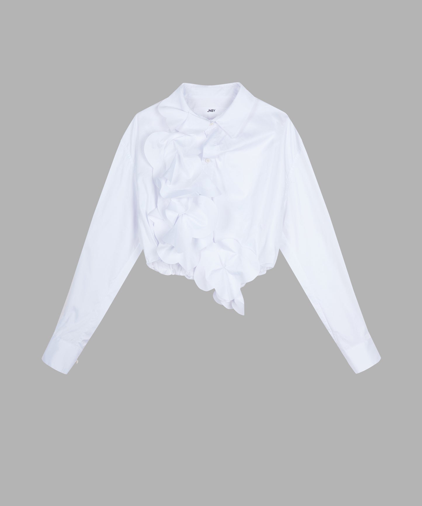 Floral-motif 3D Cropped Shirt