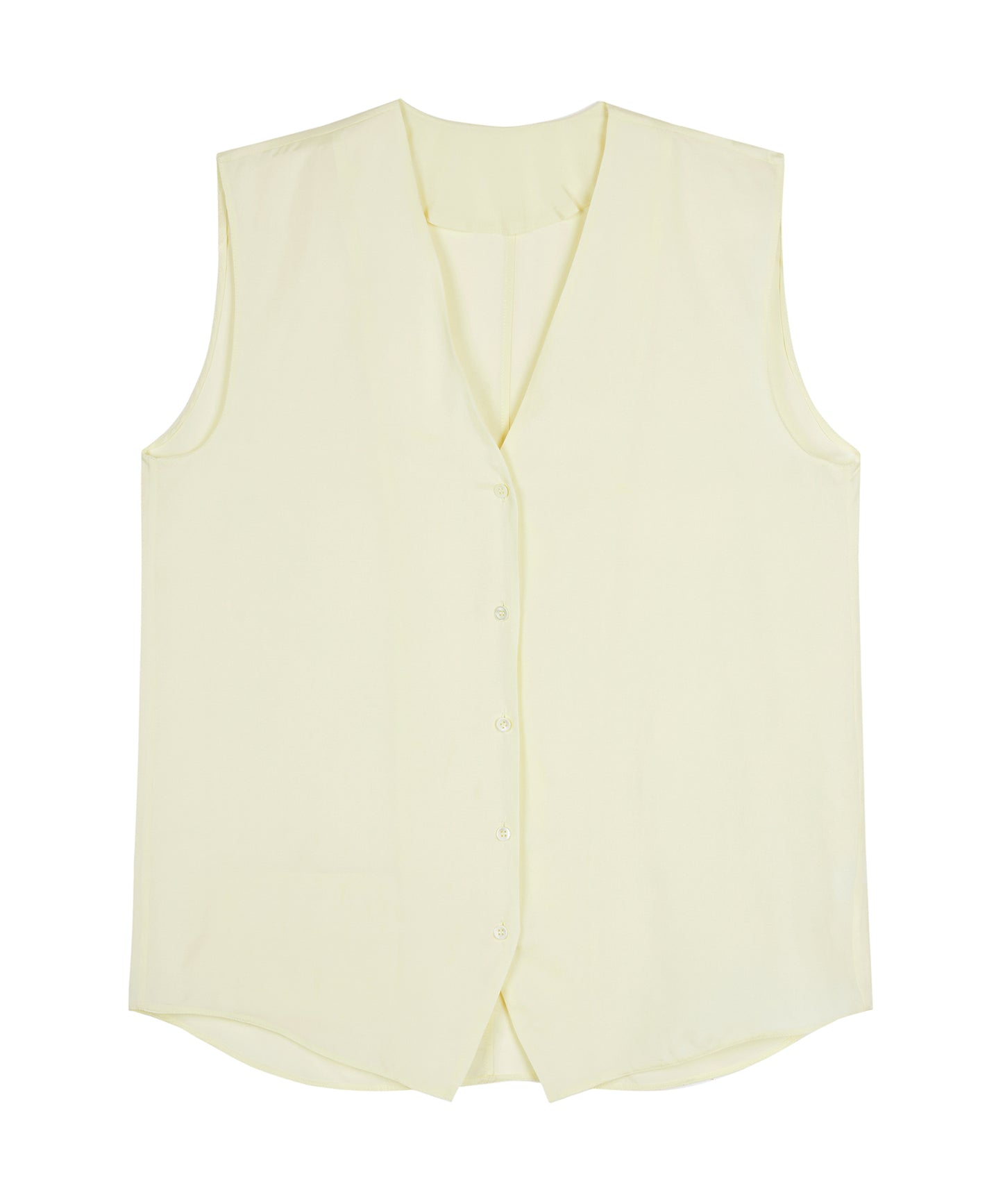 Sleek Silk-blend Sleeveless V-Neck Shirt