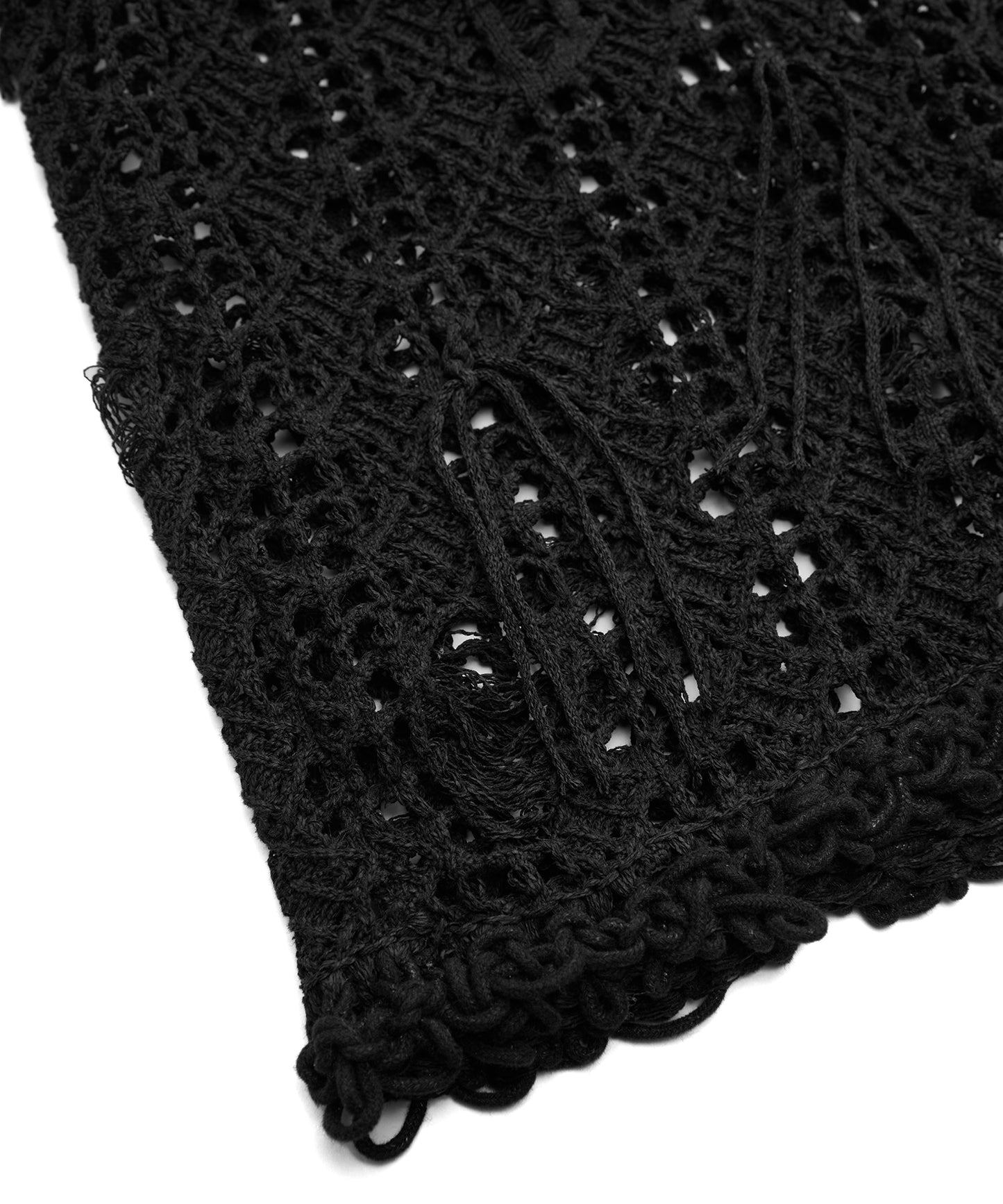 Sleeveless Distressed Crochet Sweater