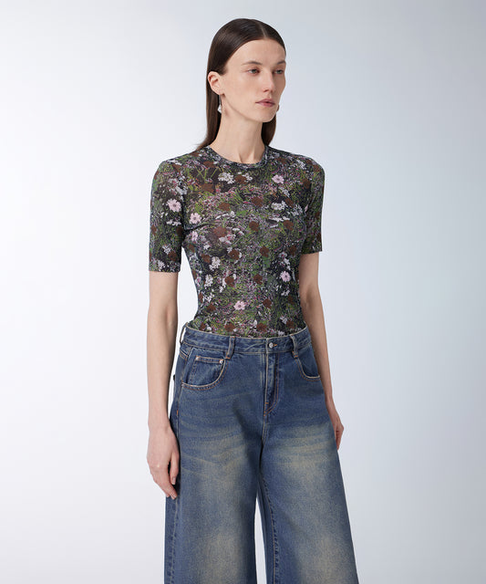 Floral-pattern Second Skin Top