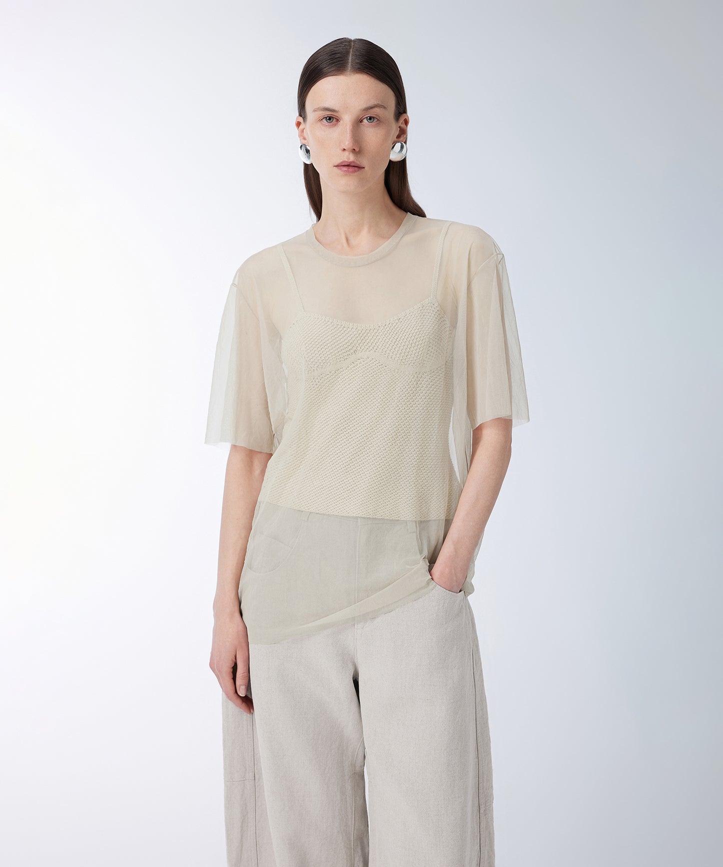 Washed Sheer Top
