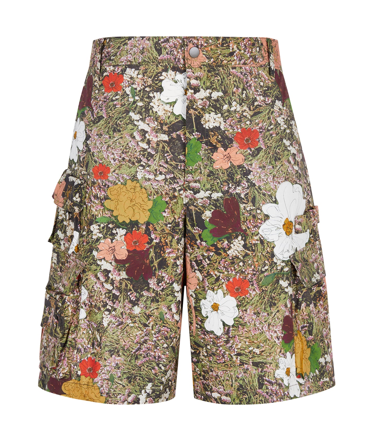 Hand Painted Floral-print Shorts